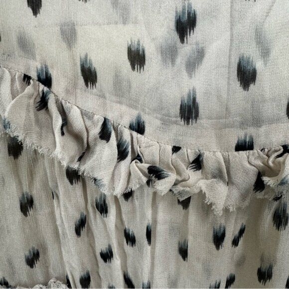 All Saints Deidre Ruffle Sheer Mini Dress Lightweight Print Fairy Ruffles Pink - Picture 10 of 16